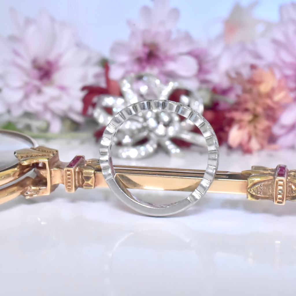 Contemporary Platinum And Diamond 3/4 Hoop Eternity/Wedding Style Ring