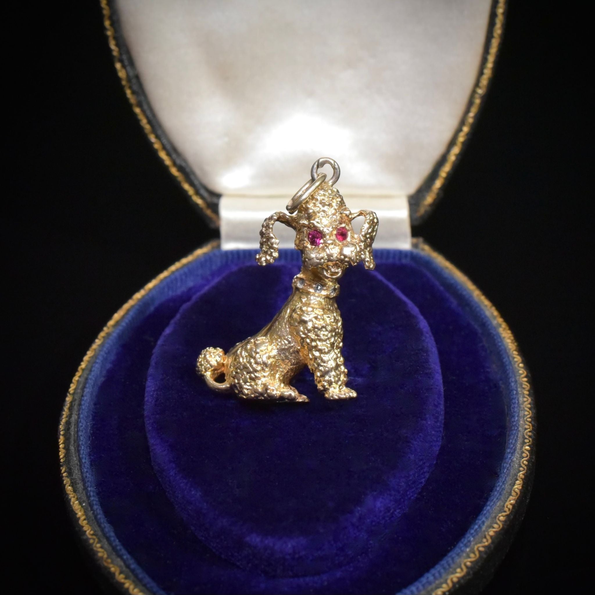 Fabulous Vintage 9ct Yellow Gold And Diamond ‘Poodle’ Pendant Circa 1960-70’s