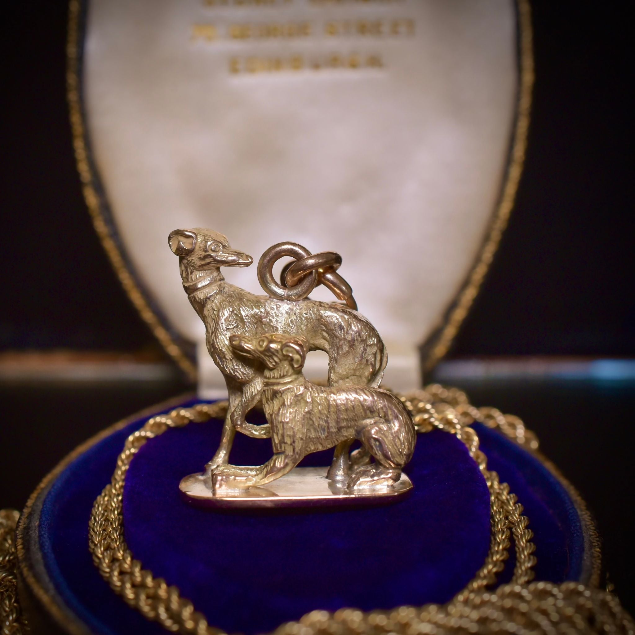 Outstanding 9ct Rose Gold ‘Whippet’ / Italian Greyhound Figural Pendant Fob