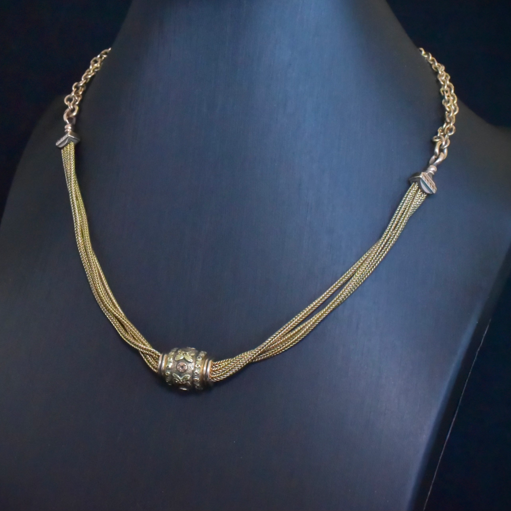 Antique Victorian 9ct Gold Albertina Necklace Circa 1890