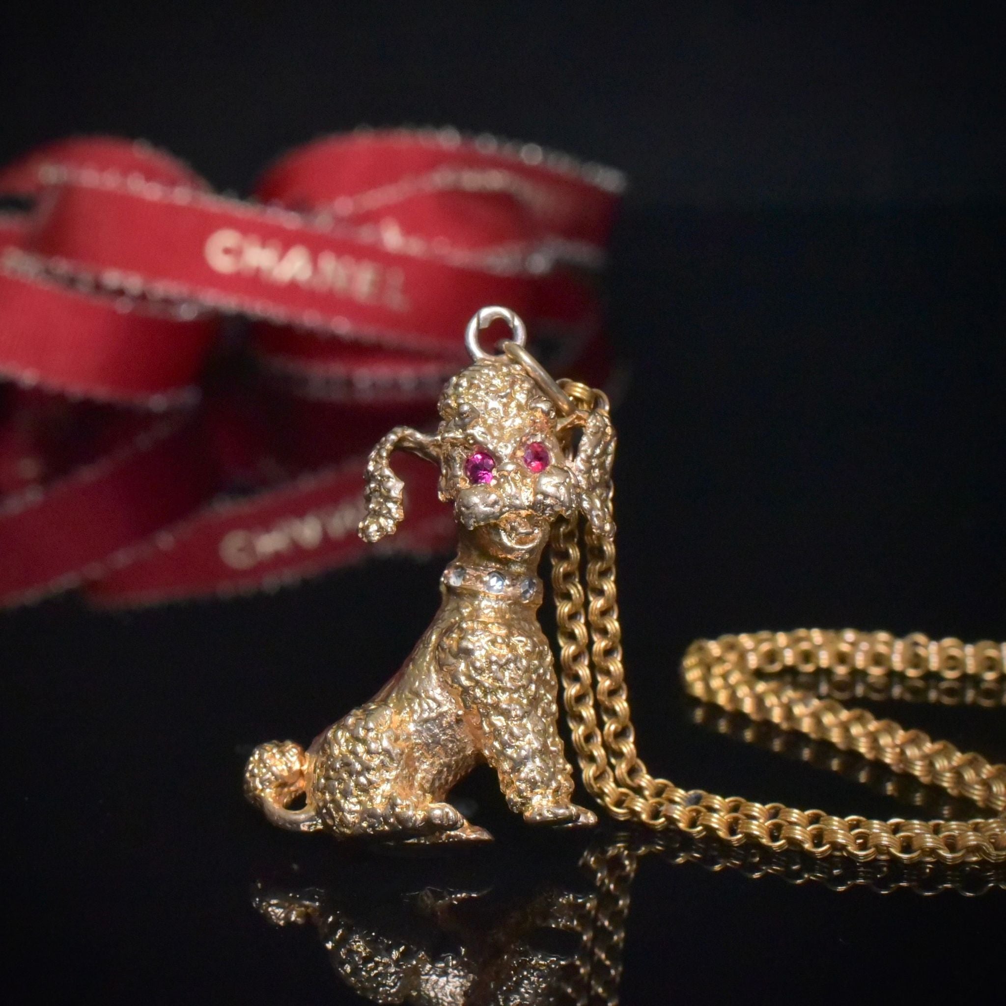 Fabulous Vintage 9ct Yellow Gold And Diamond ‘Poodle’ Pendant Circa 1960-70’s
