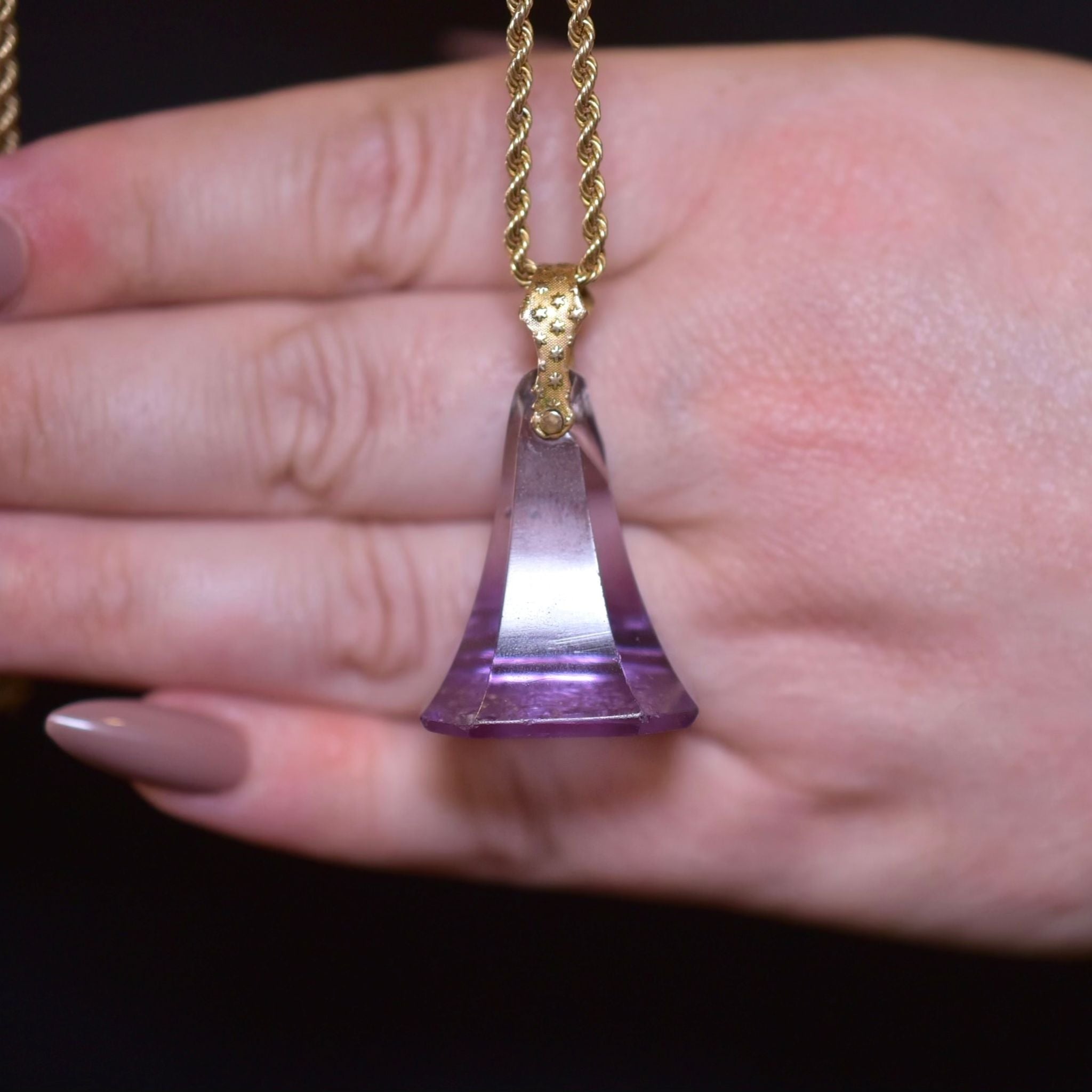 Antique Georgian Amethyst Glass/Paste Tassie Style Intaglio Fob Seal Pendant Circa 1780-1800
