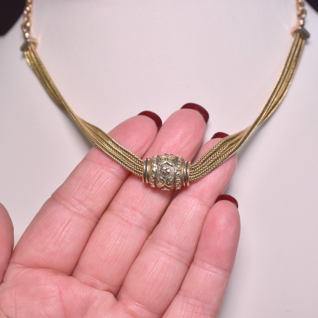 Antique Victorian 9ct Gold Albertina Necklace Circa 1890