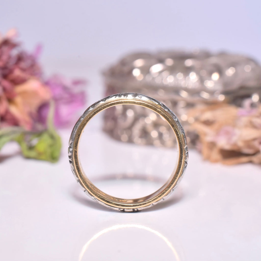 Vintage 18ct Yellow Gold And Platinum Wedder Style Ring Circa 1940-50’s