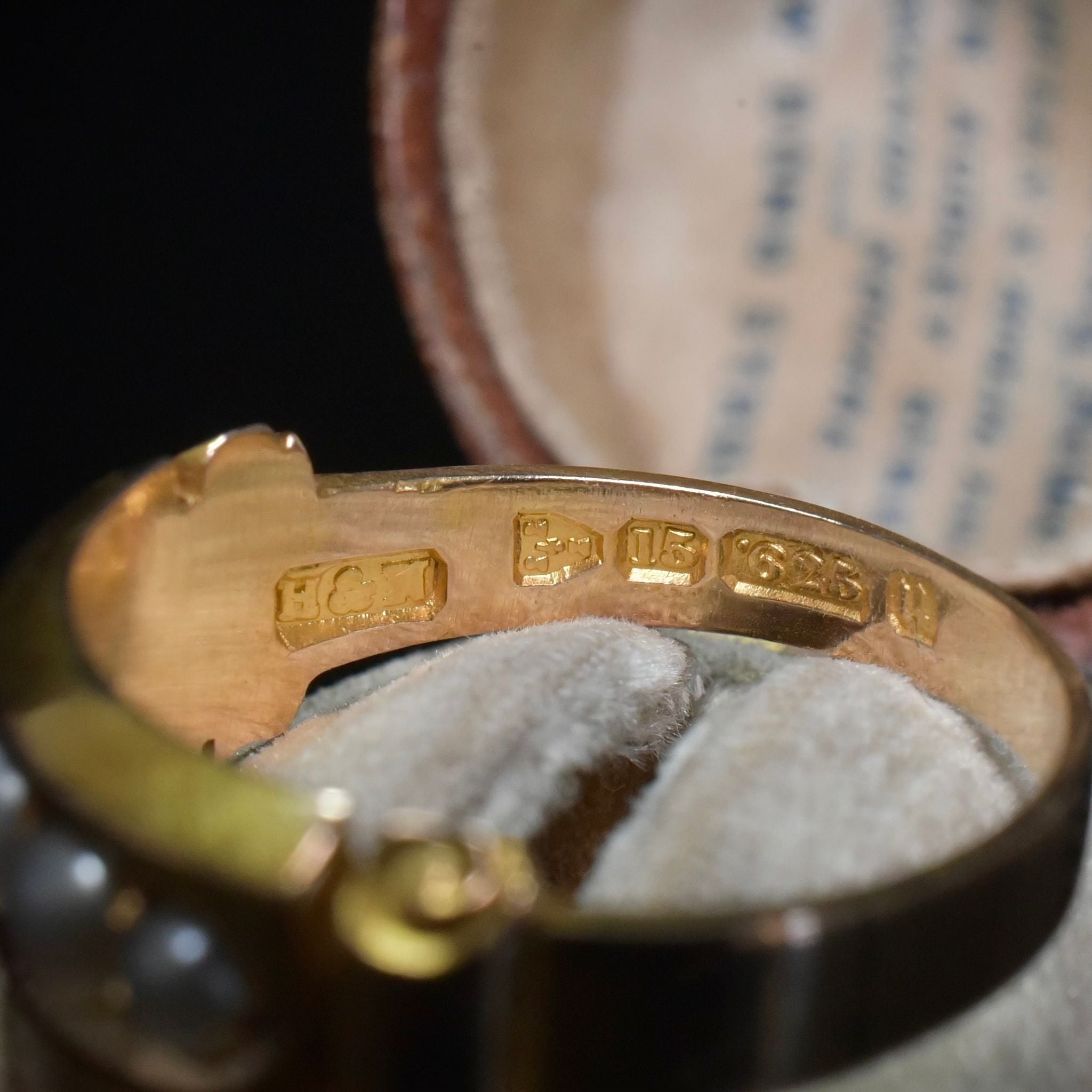 Antique Victorian 15ct Gold And Natural Half Pearl Ring - Hollis & Newman (Chester) 1883
