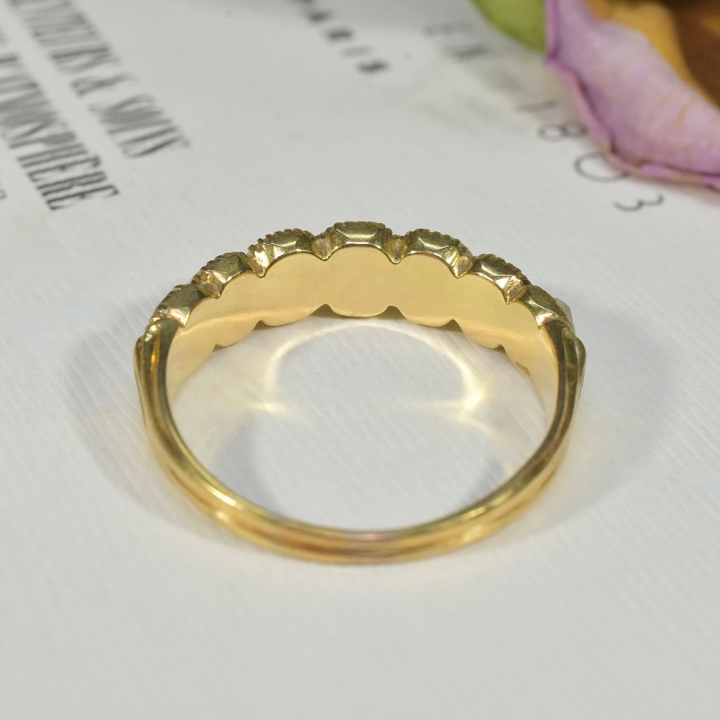 Antique Georgian 15ct Yellow Gold Half Hoop Natural Half Pearl Ring Circa 1815-25