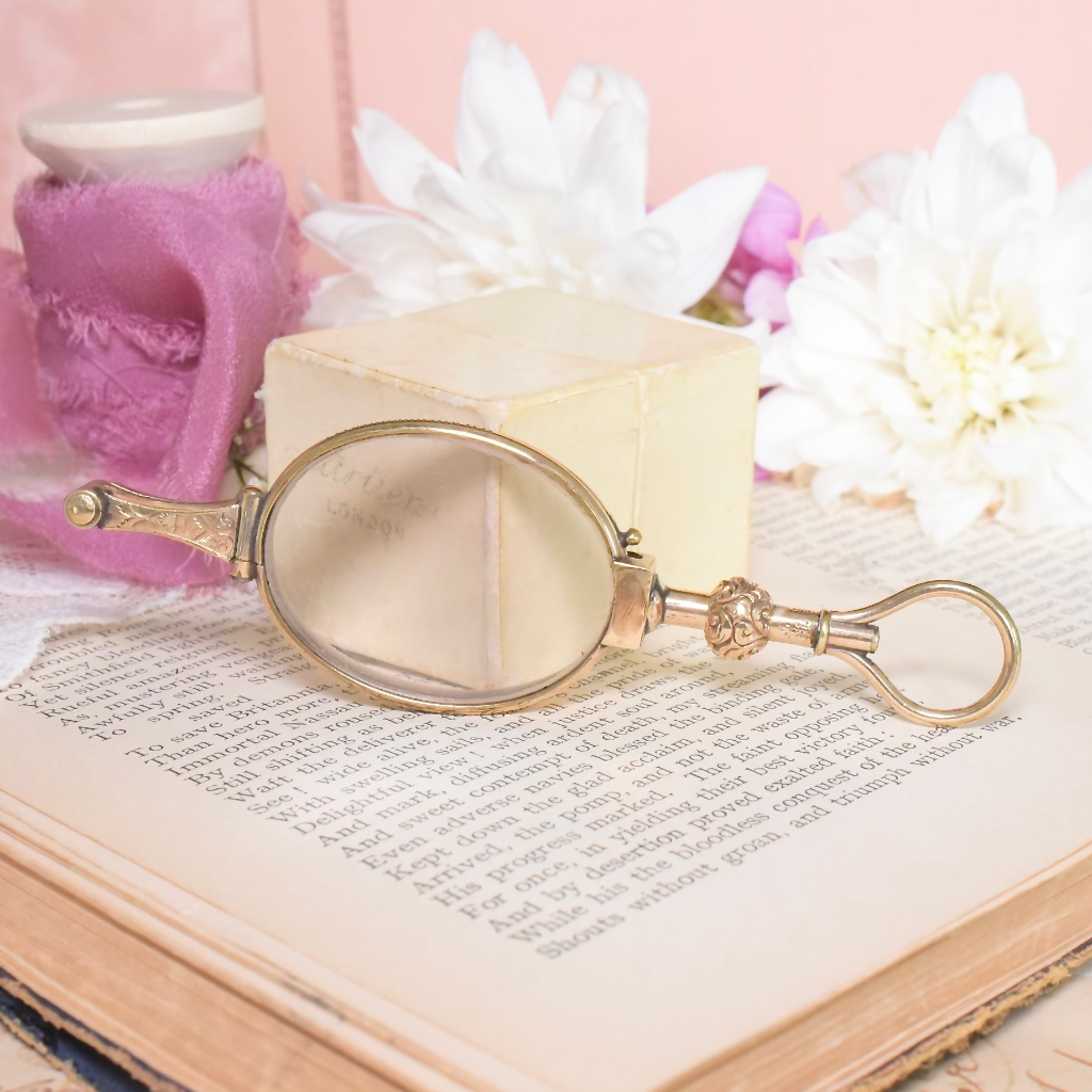 Antique Victorian *Gold Cased* Magnifying Lorgnette Circa 1880-90