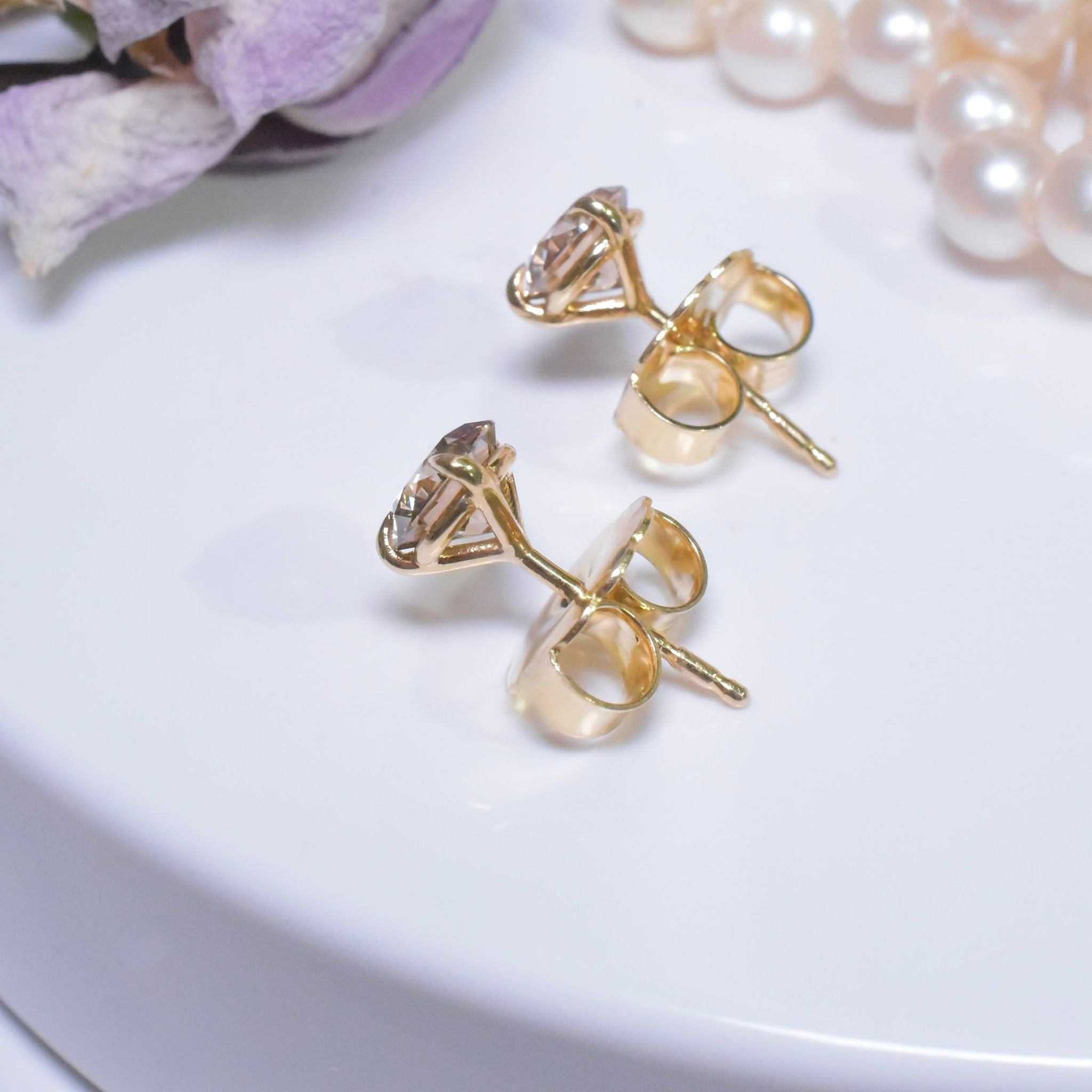 Exceptional 18ct Yellow Gold And ArgyleType Champagne Diamond Earrings - 1.83ct Included Valuation for $10,980 AUD by Holloway Diamonds - Victoria Australia)
