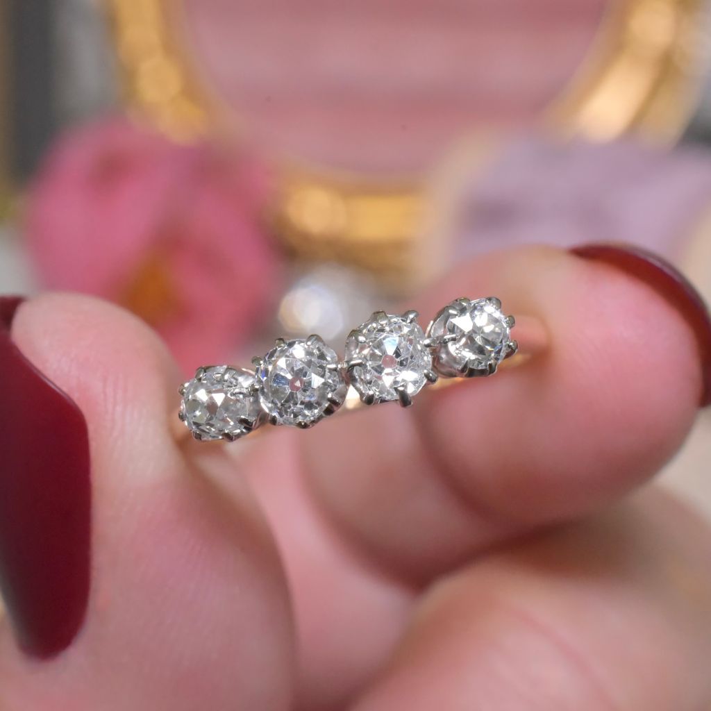 Superb Antique Australian Edwardian 18ct Diamond Ring By Larard Bros. Melbourne Circa 1910-1915