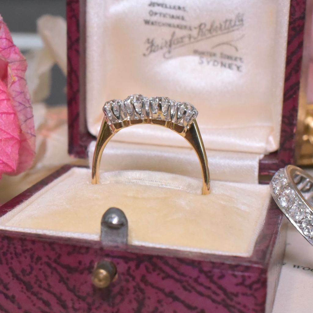 Superb Antique Australian Edwardian 18ct Diamond Ring By Larard Bros. Melbourne Circa 1910-1915