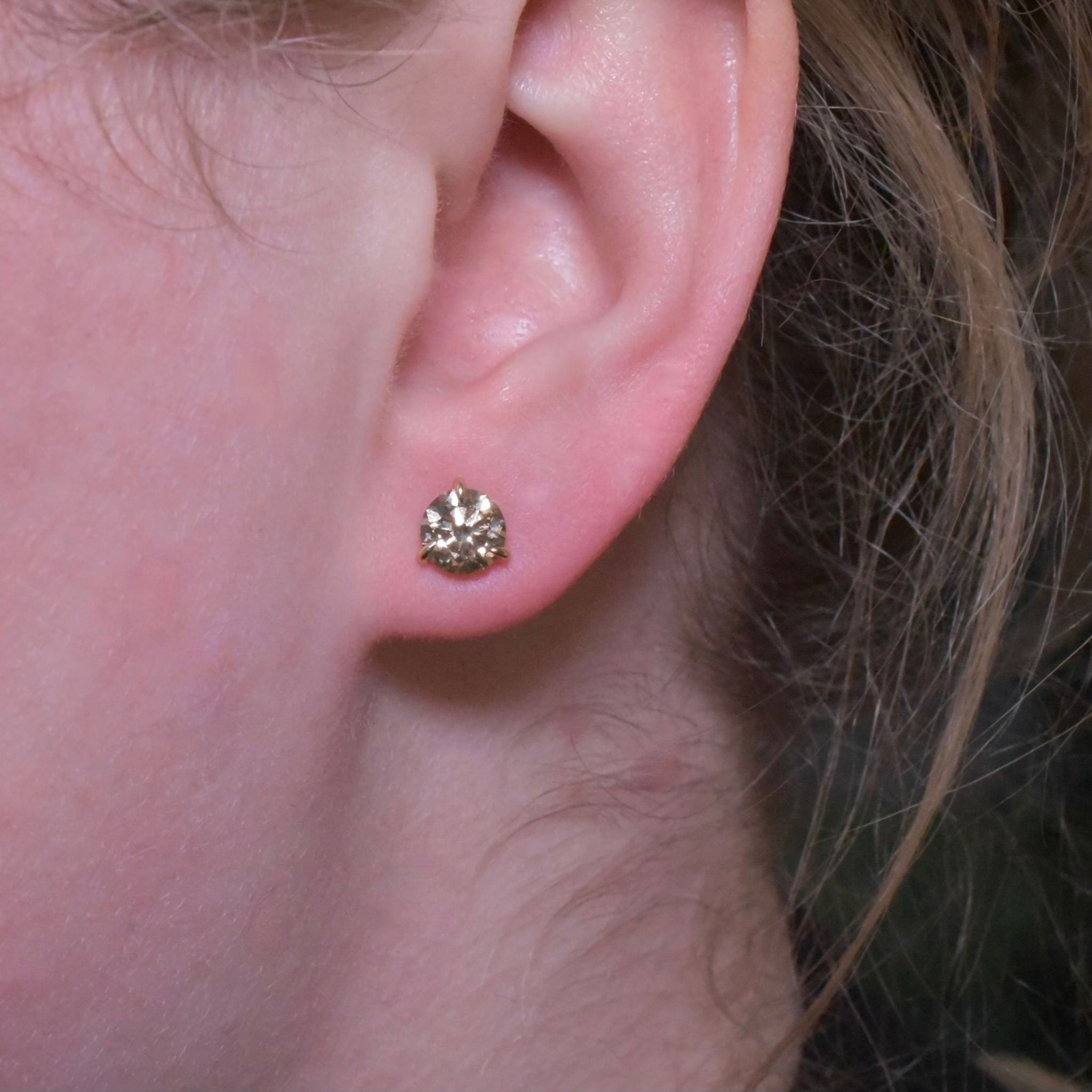 Exceptional 18ct Yellow Gold And ArgyleType Champagne Diamond Earrings - 1.83ct Included Valuation for $10,980 AUD by Holloway Diamonds - Victoria Australia)