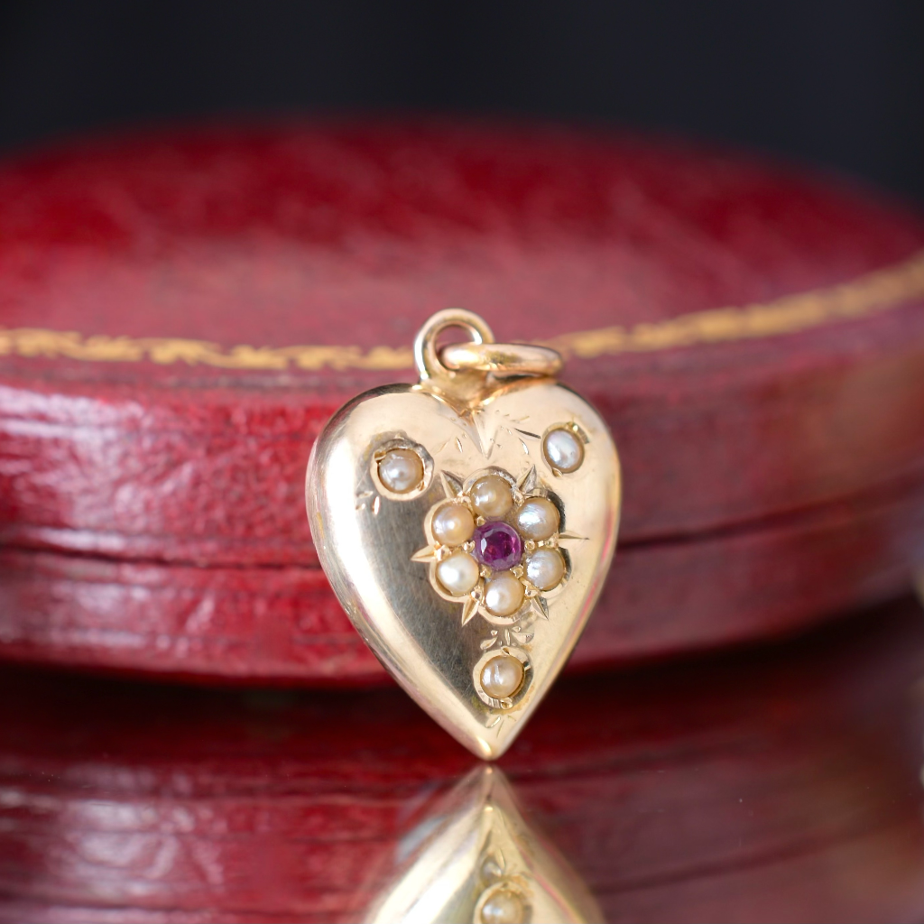 Antique Australian 15ct Rose Gold ‘Heart’ Pendant By Willis And Sons Circa 1900