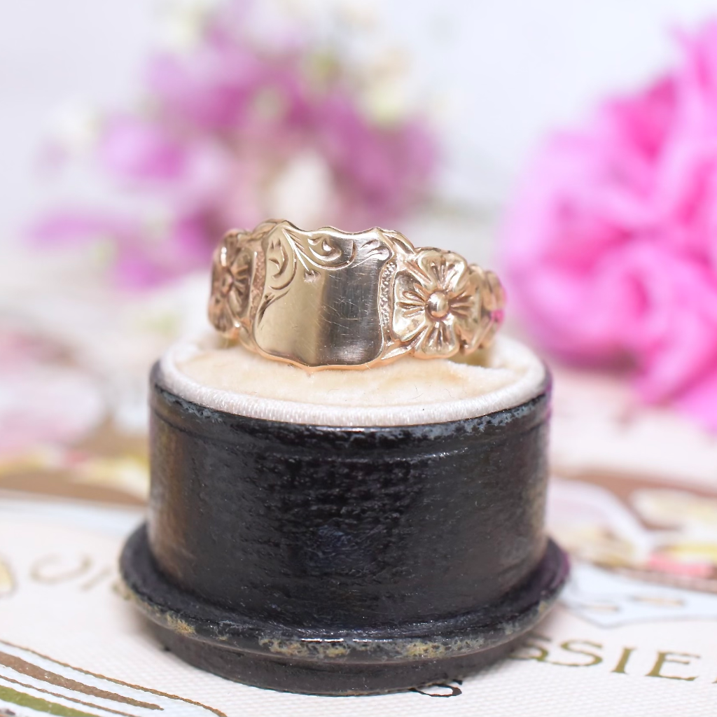 Vintage Australian 9ct Rose Gold Signet Ring By ‘Rodd’ Circa 1950-60’s