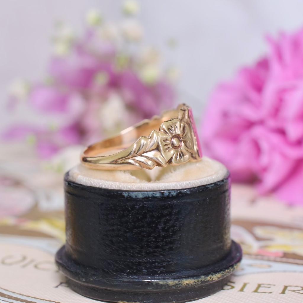 Vintage Australian 9ct Rose Gold Signet Ring By ‘Rodd’ Circa 1950-60’s