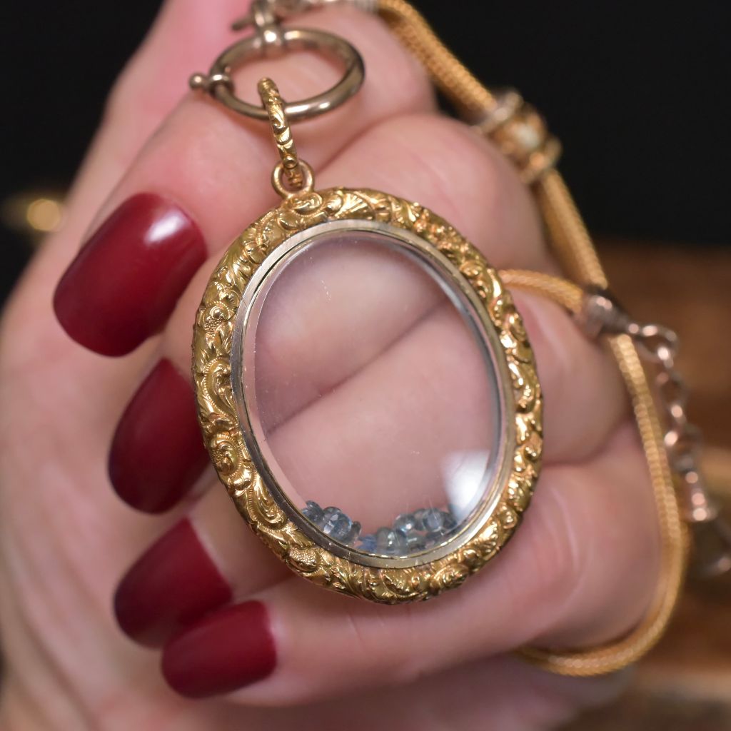 Antique Victorian 15ct Yellow Gold Double Locket Circa 1870-1890