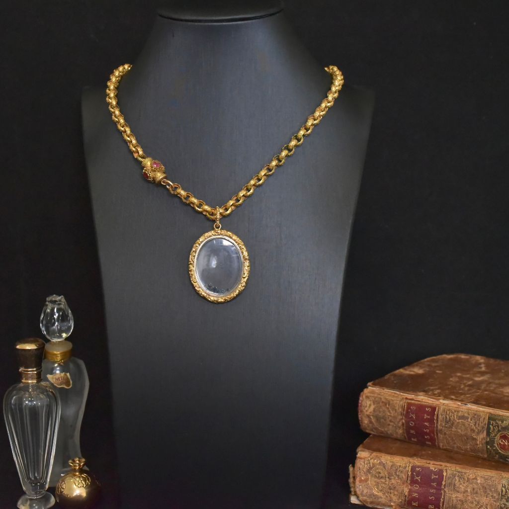 Antique Victorian 15ct Yellow Gold Double Locket Circa 1870-1890