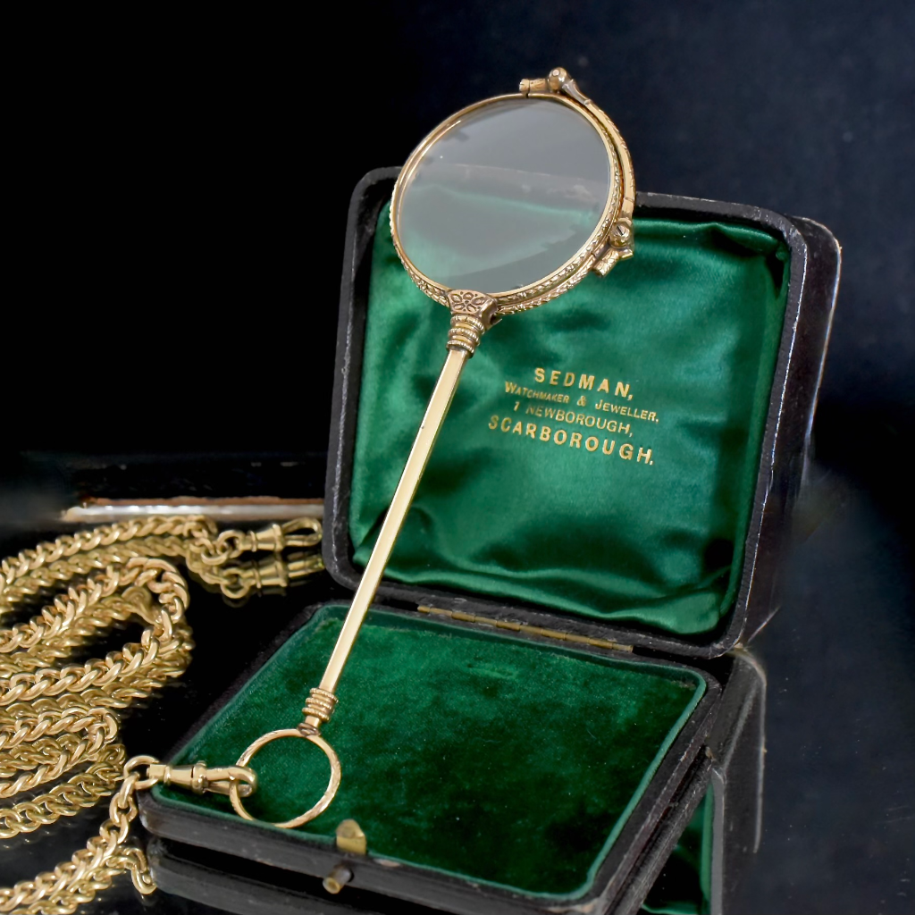 Antique Victorian *Gold Cased* Magnifying Lorgnette