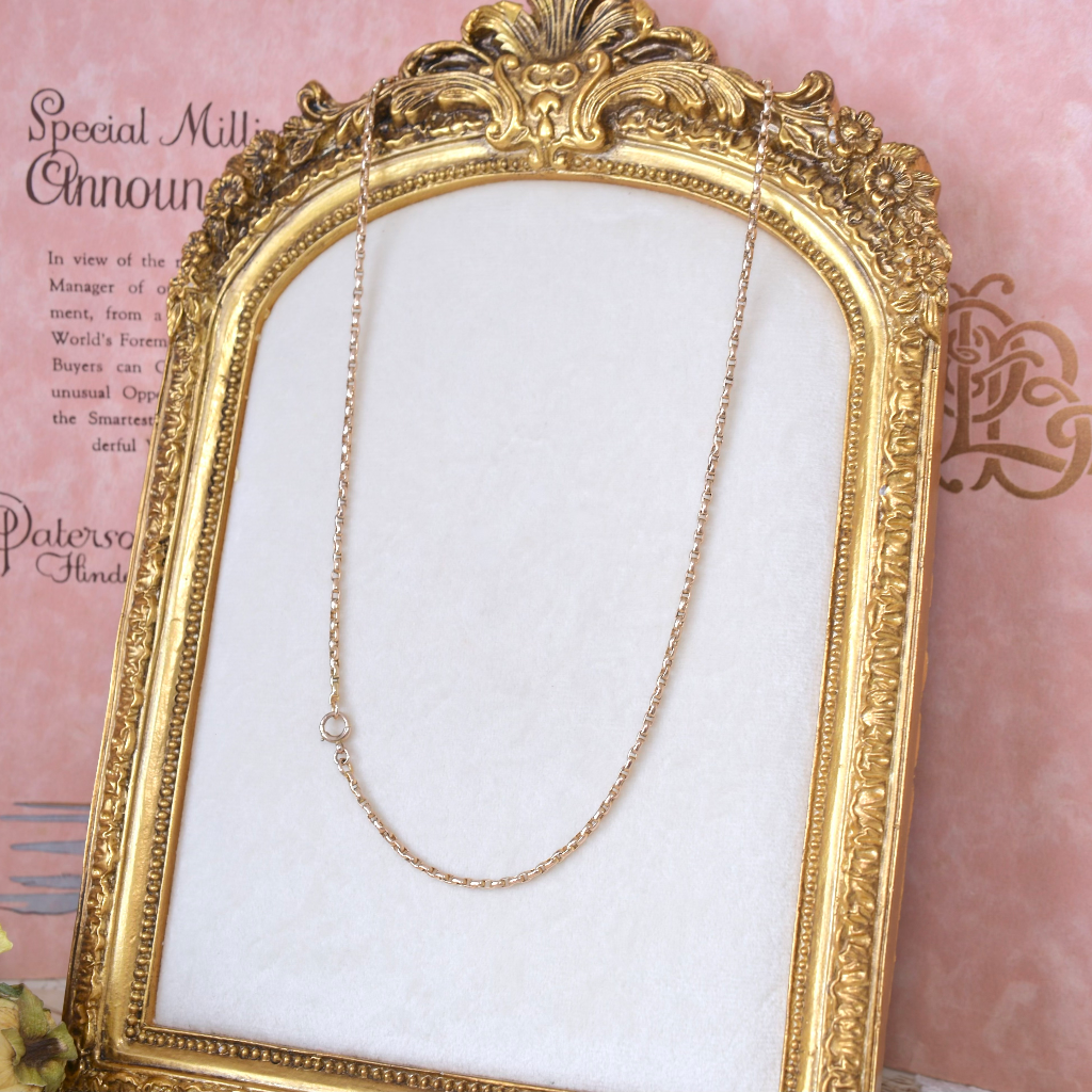 Antique 9ct Rose Gold Oval Belcher Link Chain Circa 1915