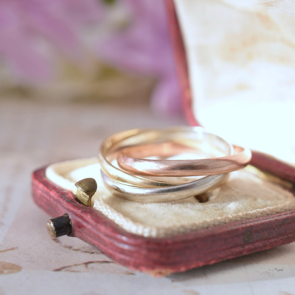 Vintage 14ct Tri-Colour Russian Wedding Ring