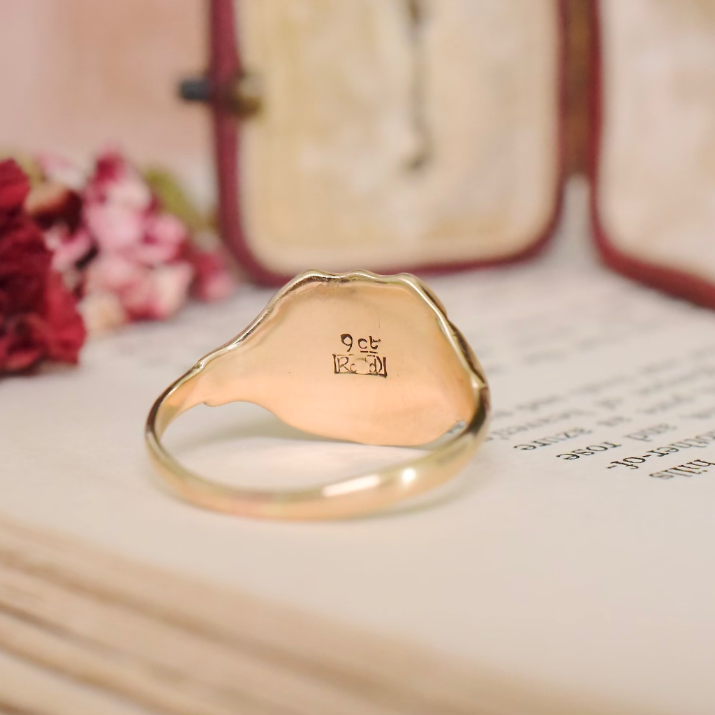 Vintage Australian 9ct Rose Gold Signet Ring By RODD