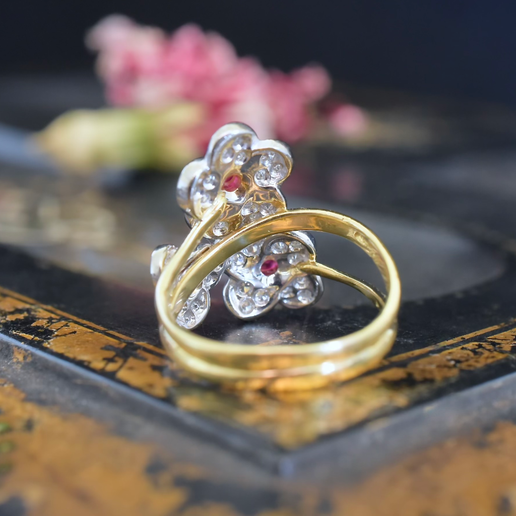 Contemporary 18ct Yellow And White Gold Diamond And Ruby Ring Independent Retail Valuation Included For $5,370 AUD