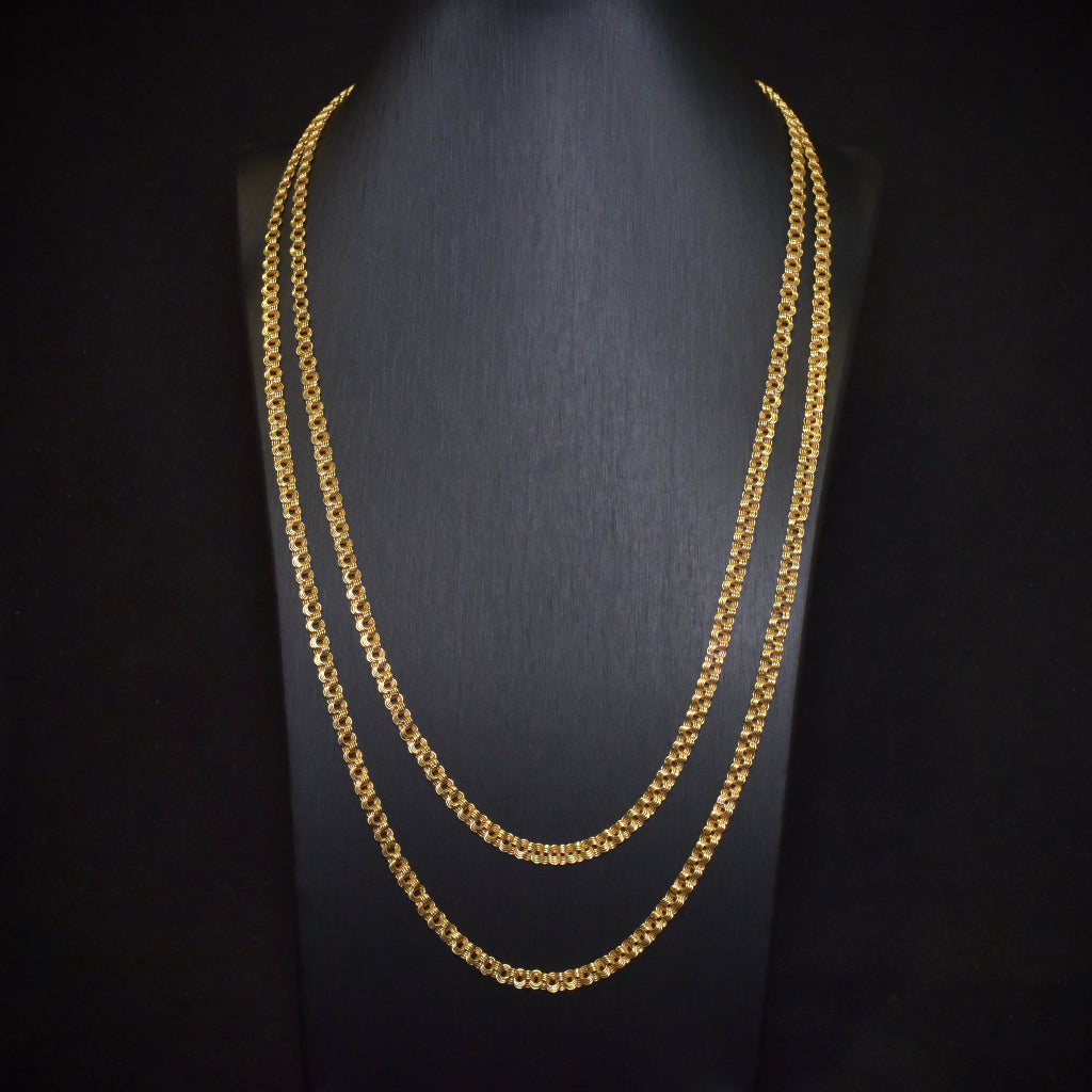 Vintage 18ct Yellow Gold double Layer Drape Necklace - 36 Grams