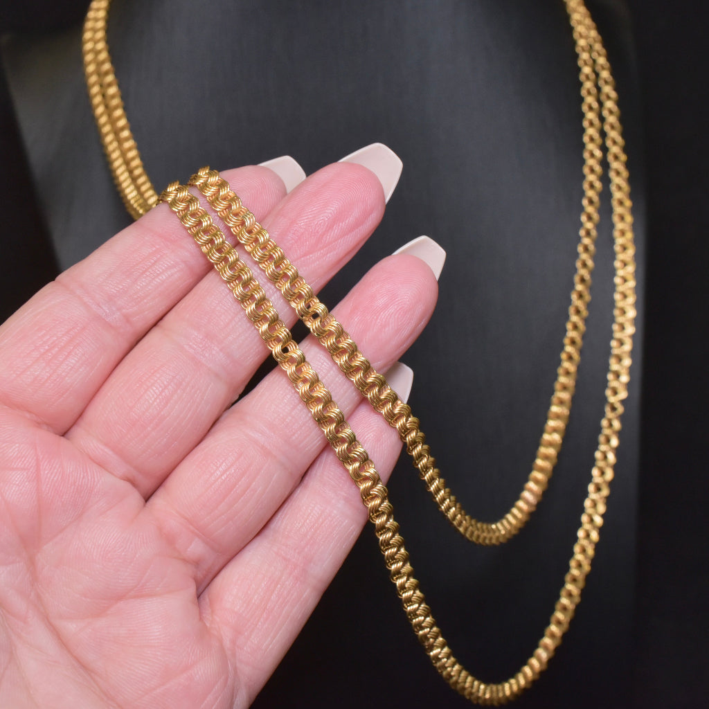 Vintage 18ct Yellow Gold double Layer Drape Necklace - 36 Grams