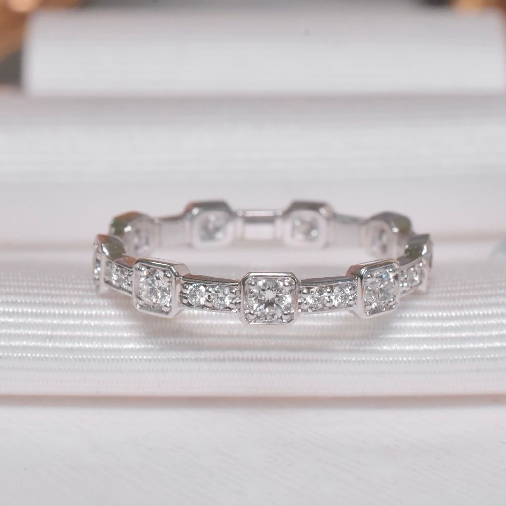Stunning 18ct White Gold And Diamond Full Hoop Ring 0.56ct By Paul Bram RRP $3,600