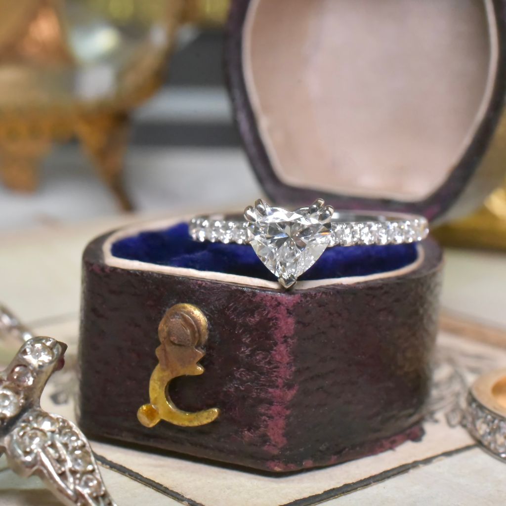 Contemporary Platinum ‘D’ Colour 0.70ct ‘Heart-Cut’ Diamond Ring - 0.93ct TDW By Paul Bram Melbourne RRP $8,950 AUD (GIA certificate included)
