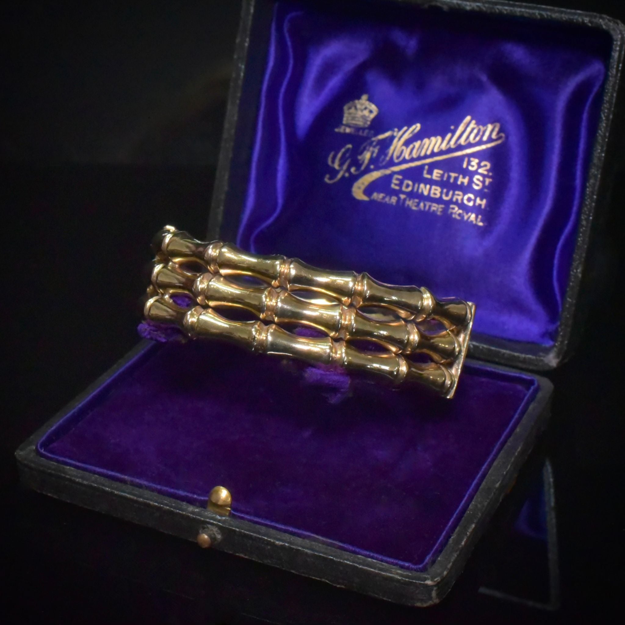 Antique 9ct Yellow Gold Triple Bamboo Bangle Circa 1910-15