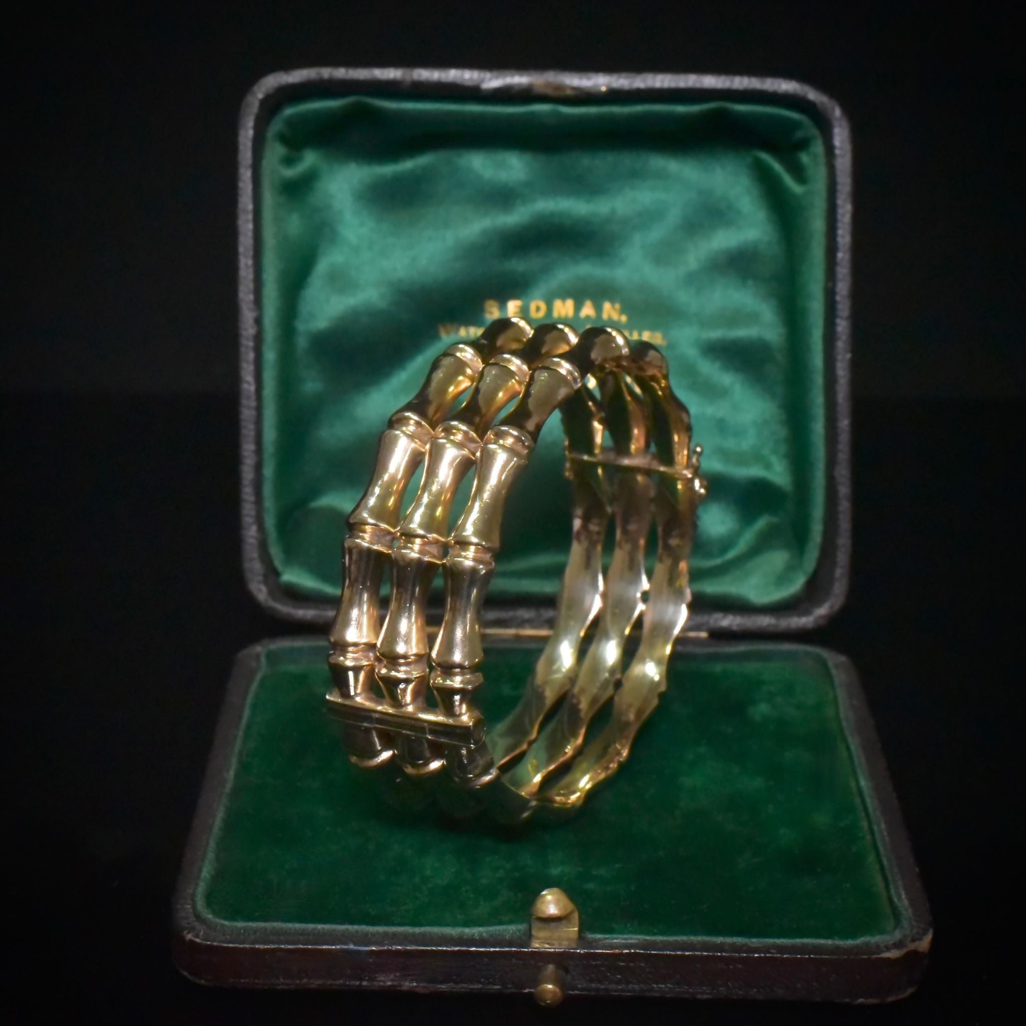 Antique 9ct Yellow Gold Triple Bamboo Bangle Circa 1910-15