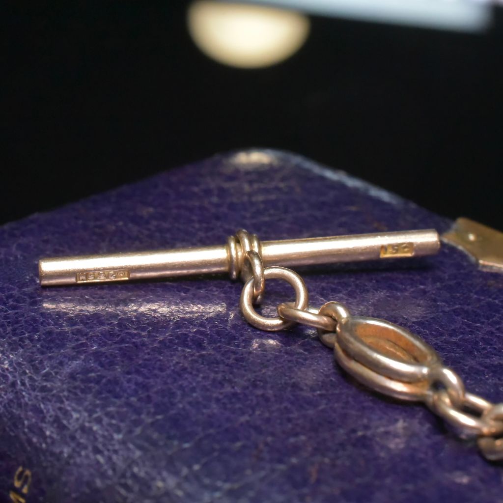 Antique Edwardian 15ct Rose Gold And Nephrite Jade Sliding Watch Fob Pendant Circa 1910