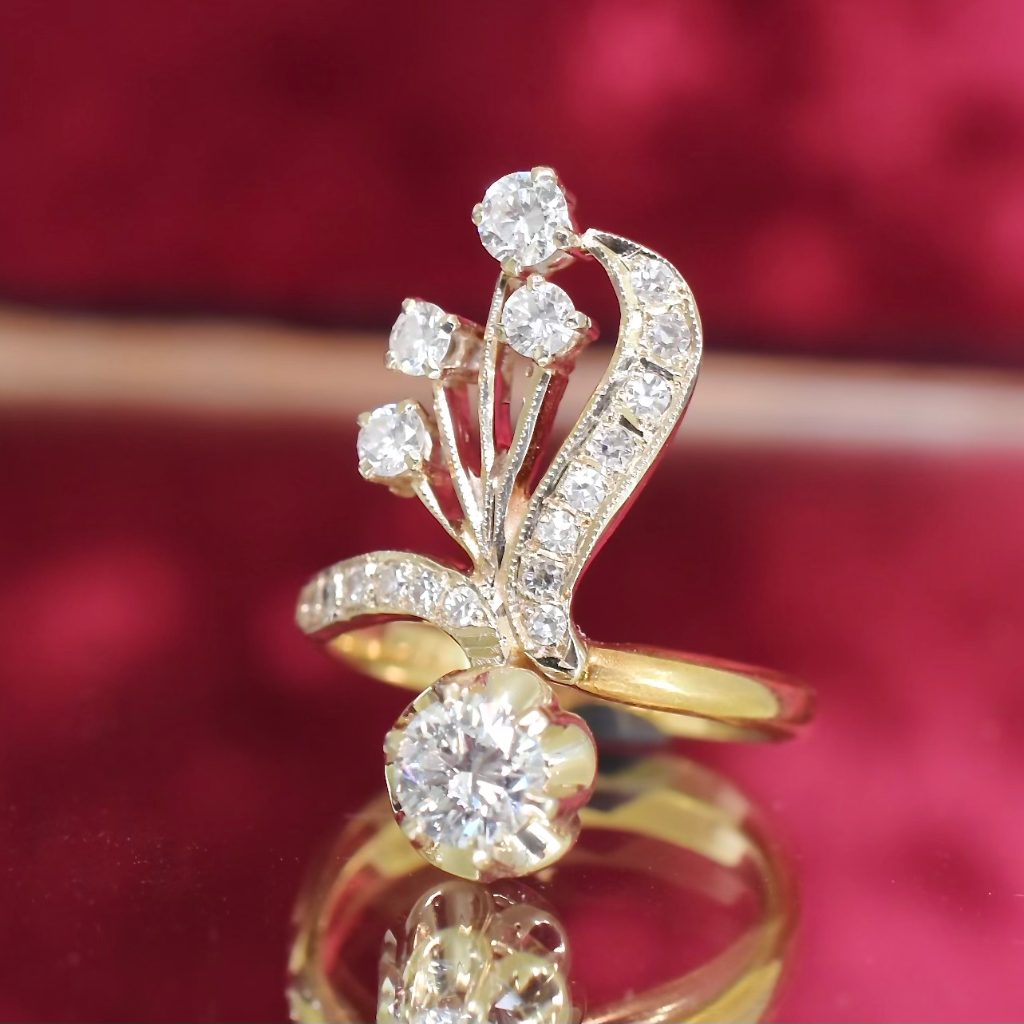 Vintage Soviet Russian 18ct Yellow Gold And Diamond Ring - 1.04ct Independent Valuation Included $7740.00 AUD