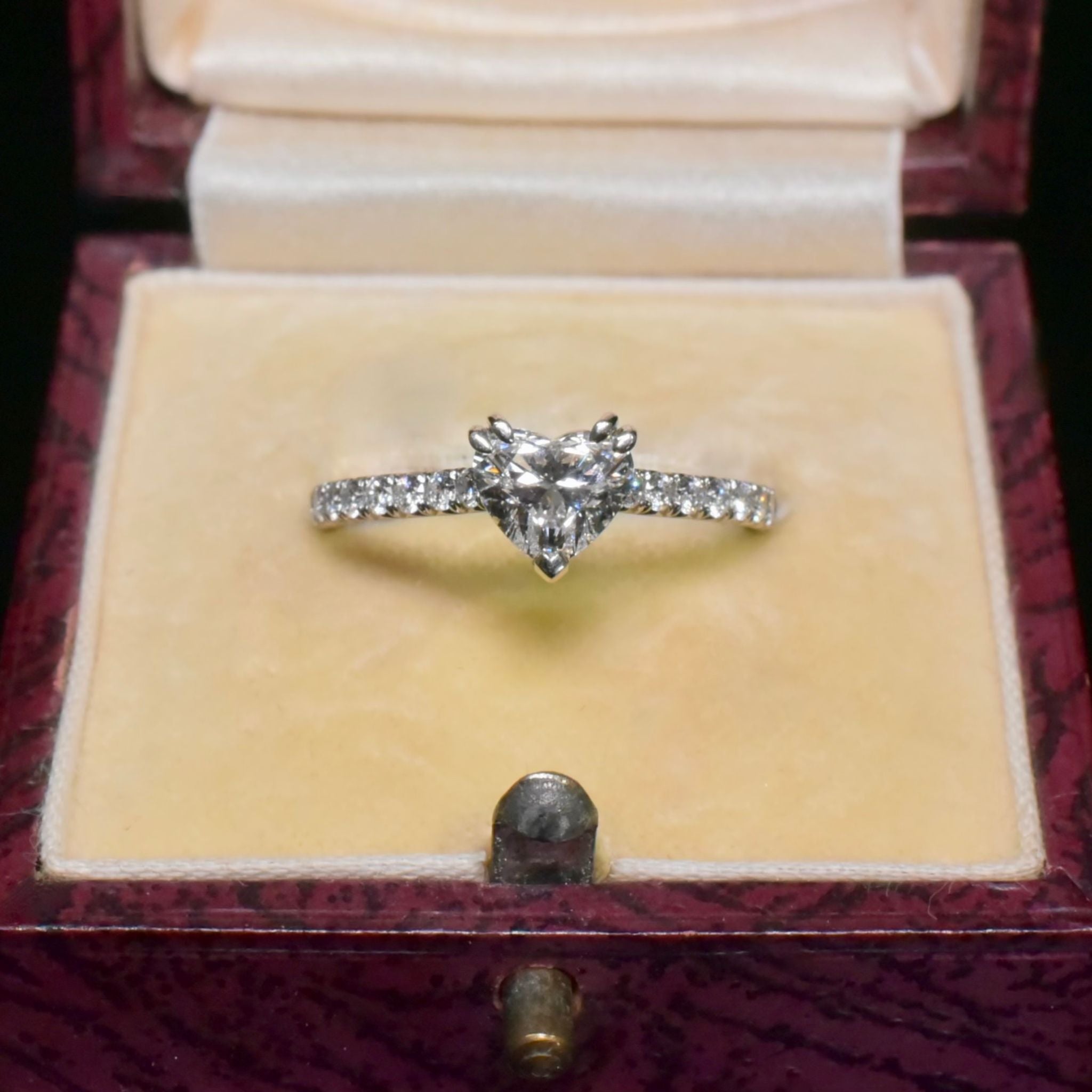 Contemporary Platinum ‘D’ Colour 0.70ct ‘Heart-Cut’ Diamond Ring - 0.93ct TDW By Paul Bram Melbourne RRP $8,950 AUD (GIA certificate included)