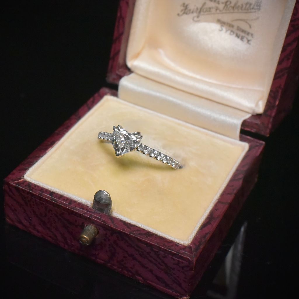 Contemporary Platinum ‘D’ Colour 0.70ct ‘Heart-Cut’ Diamond Ring - 0.93ct TDW By Paul Bram Melbourne RRP $8,950 AUD (GIA certificate included)