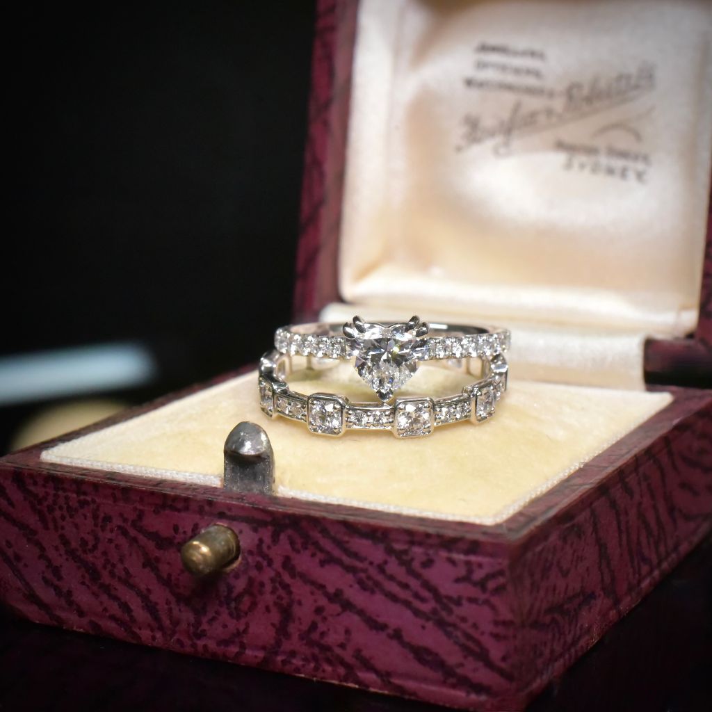 Contemporary Platinum ‘D’ Colour 0.70ct ‘Heart-Cut’ Diamond Ring - 0.93ct TDW By Paul Bram Melbourne RRP $8,950 AUD (GIA certificate included)