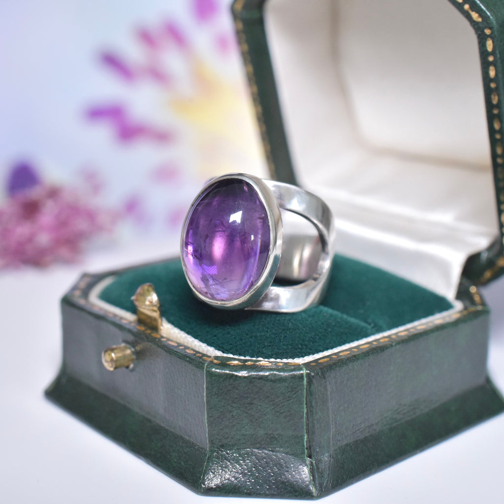 Sterling Silver Amethyst and Moonstone selling Cabochon Ring SR-3207