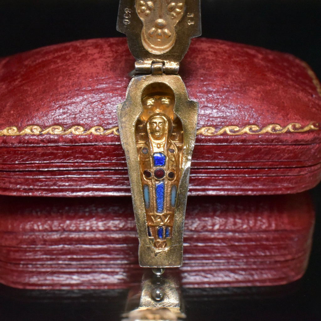 Antique Art Deco Egyptian Revival Sarcophagus And Mummy Pendant Circa 1920-30’s