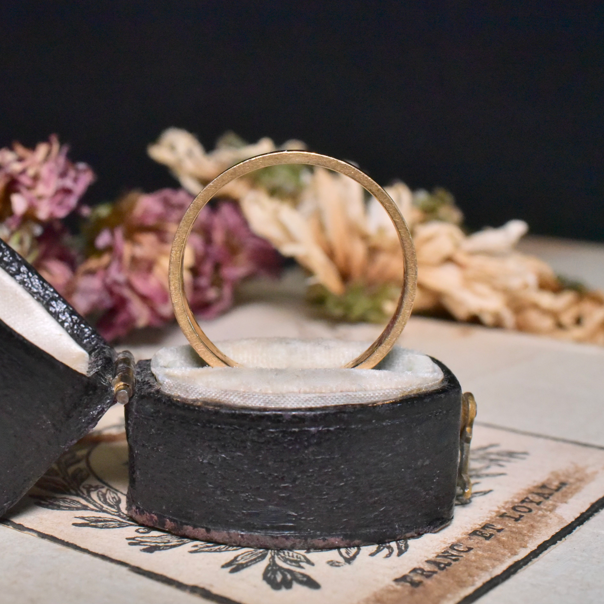 Antique Georgian 18ct Gold Enamel Mourning Ring - London 1826