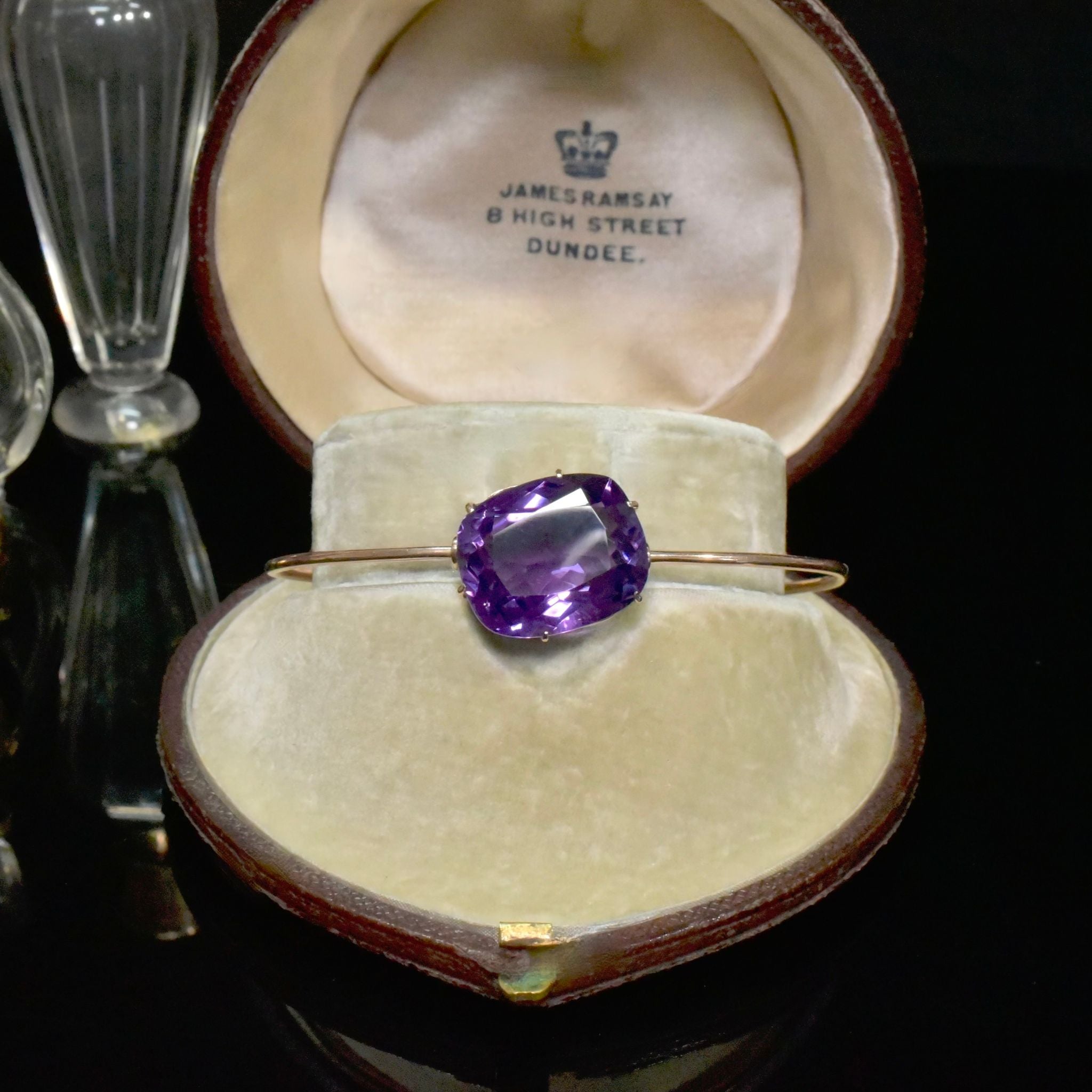 Superb Antique Australian 9ct Rose Gold Amethyst Bangle Circa 1910