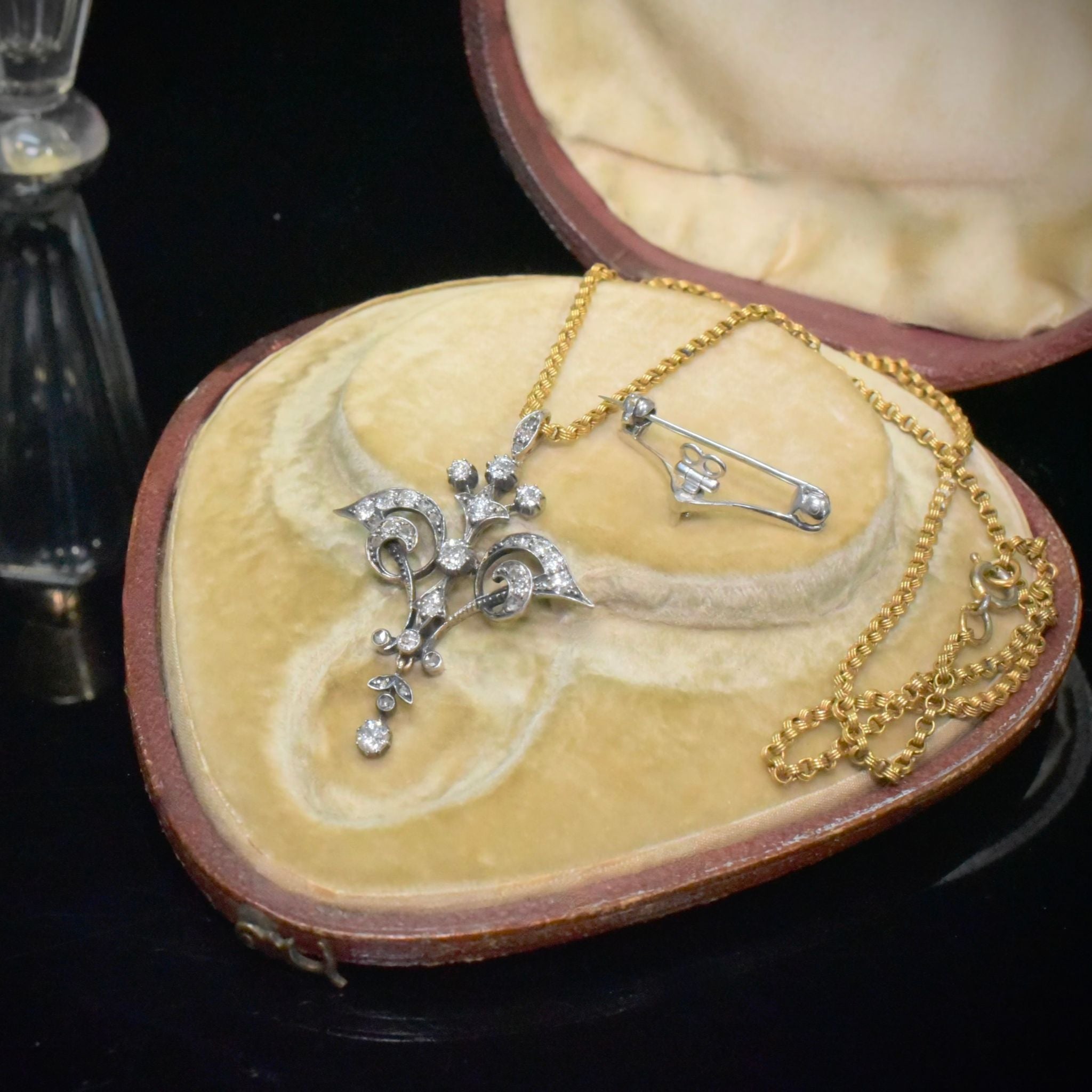 Outstanding Antique Edwardian 15ct Gold Combination Pendant / Brooch Circa 1901-1910