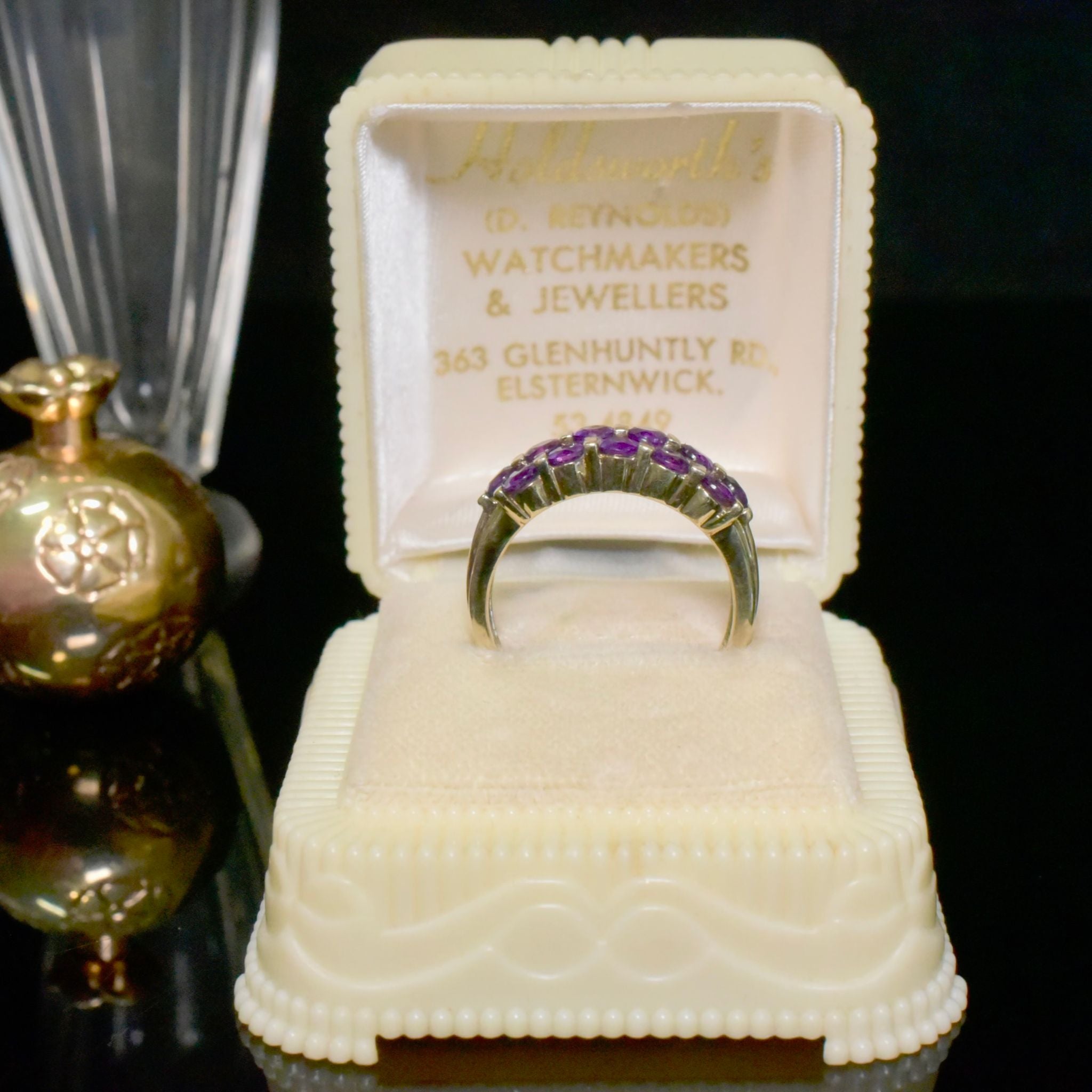 Modern 9ct Yellow Gold And Amethyst Ring - Birmingham 1999