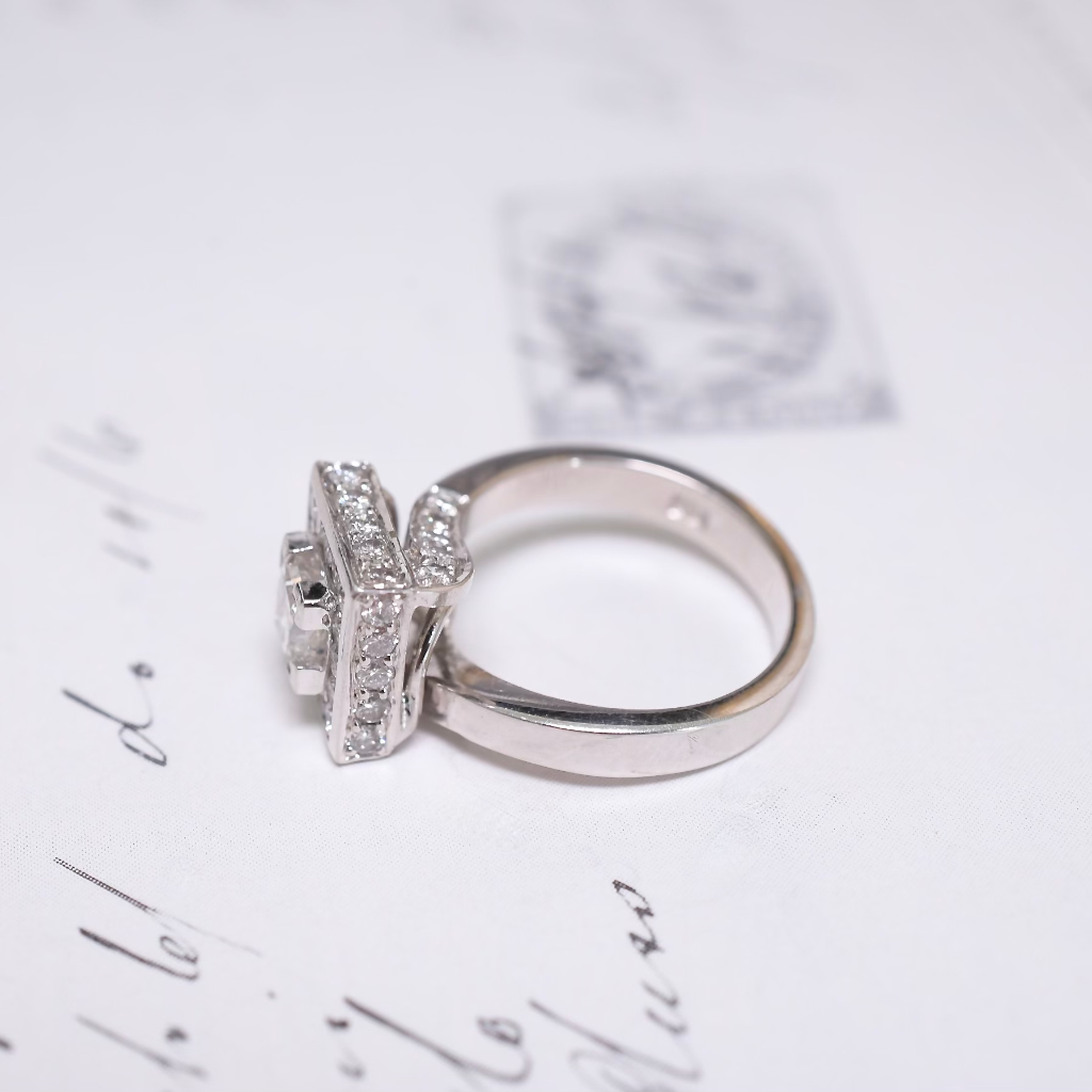 Contemporary 18ct White Gold And Diamond Ring - 1.98ct Independent Retail Replacement Valuation Included For $9,350 AUD