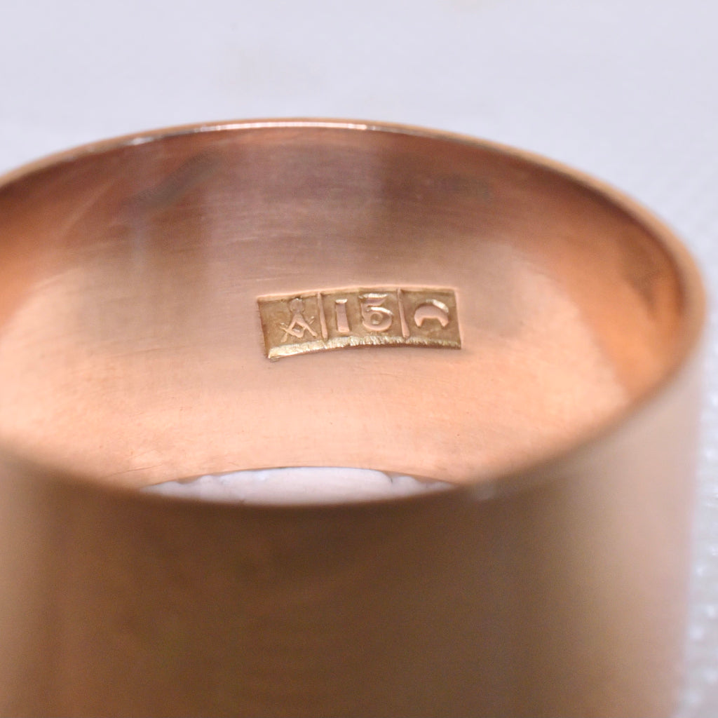 Antique Australian 15ct Rose Gold ‘Cigar Band’ Ring By Johnson & Simonsen - Circa 1910