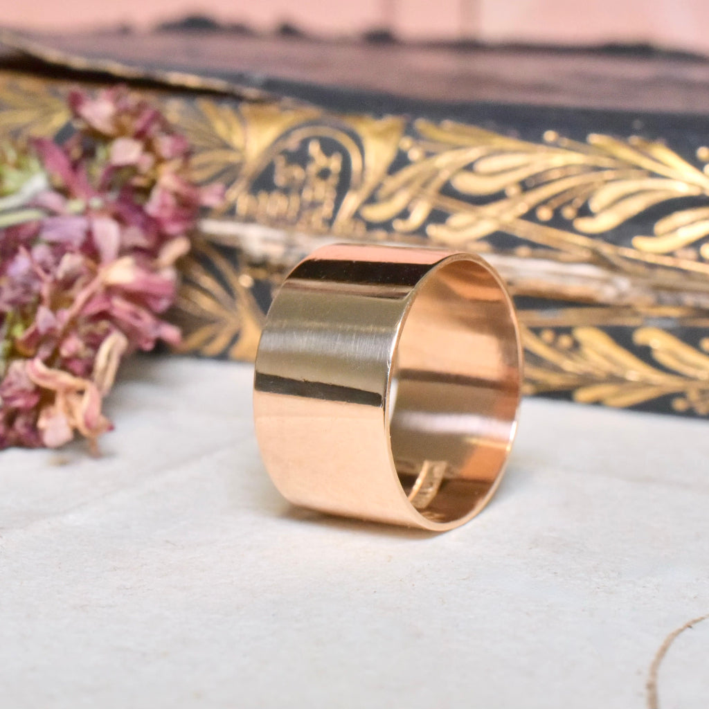 Antique Australian 15ct Rose Gold ‘Cigar Band’ Ring By Johnson & Simonsen - Circa 1910