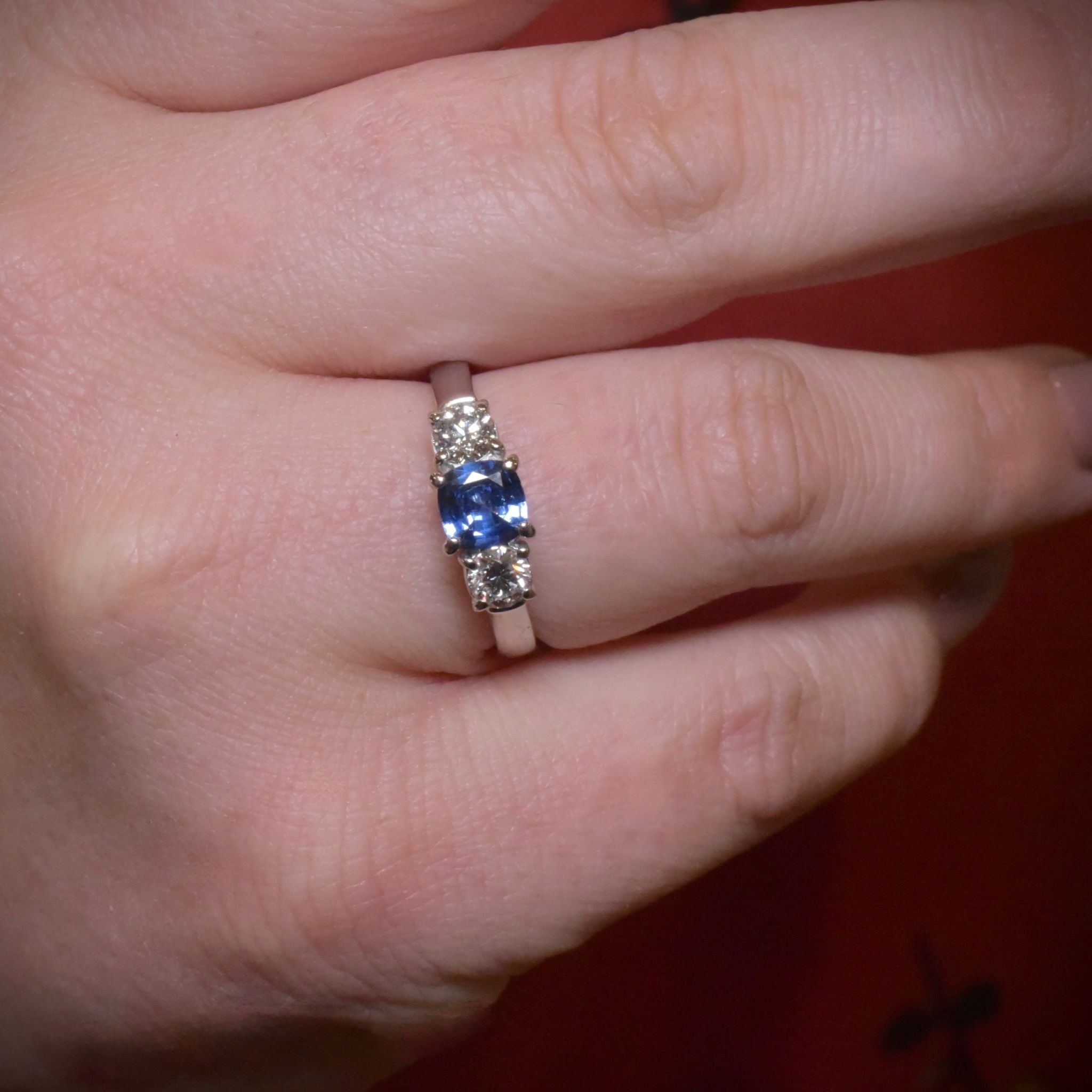 Superb Australian Designer 18ct White Gold, Platinum, Palladium Ceylon Sapphire Diamond Ring Included In Purchase NCJV Valuation For $9,200 AUD