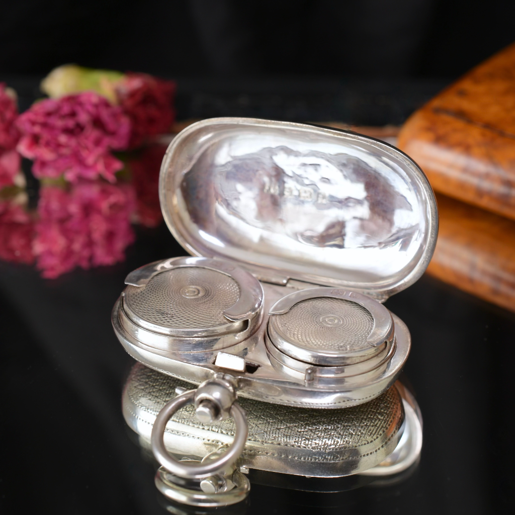 Antique Edwardian Sterling Silver Double Sovereign Case - Birmingham 1905