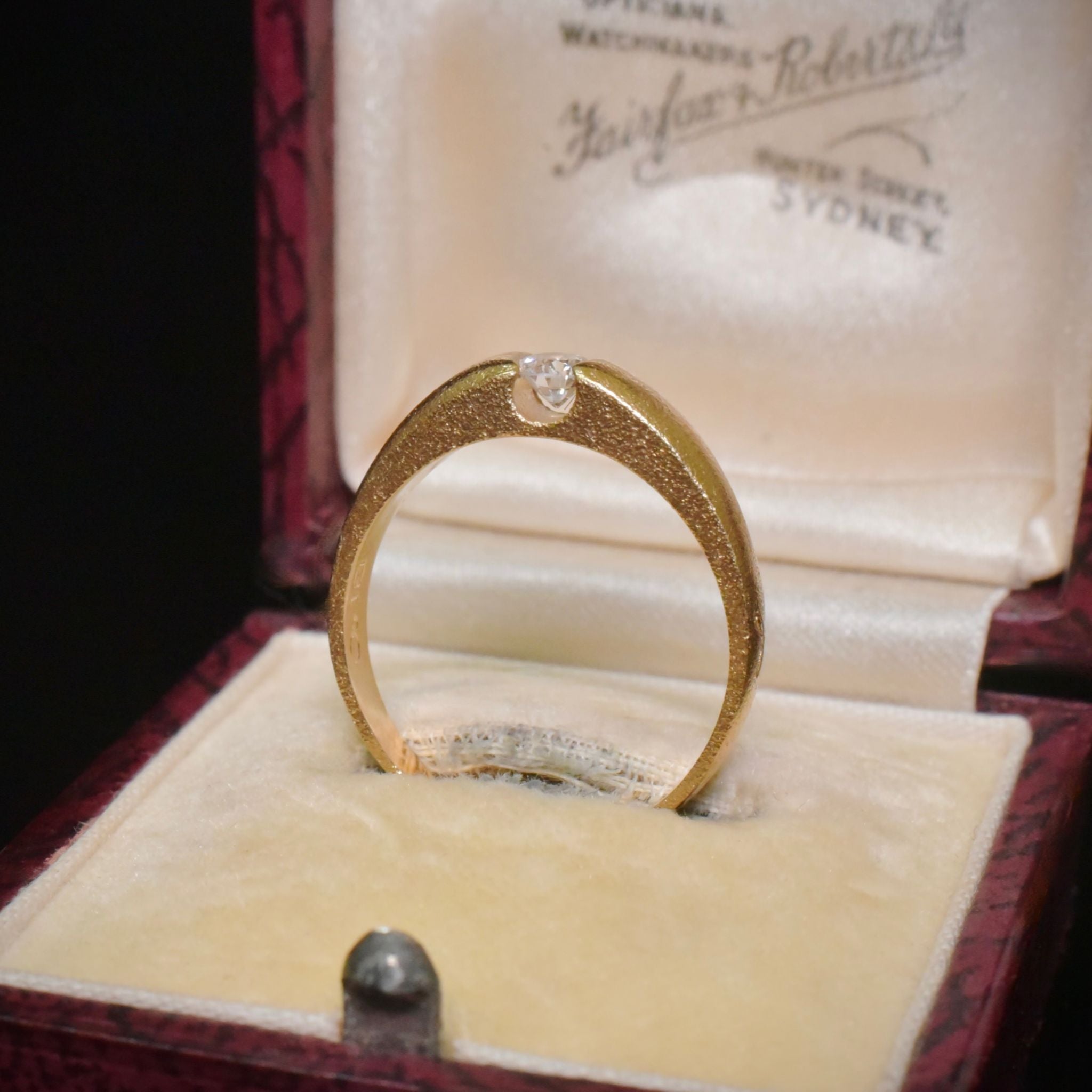 Superb Handcrafted 18ct Yellow Gold Tension-Set Diamond Ring  