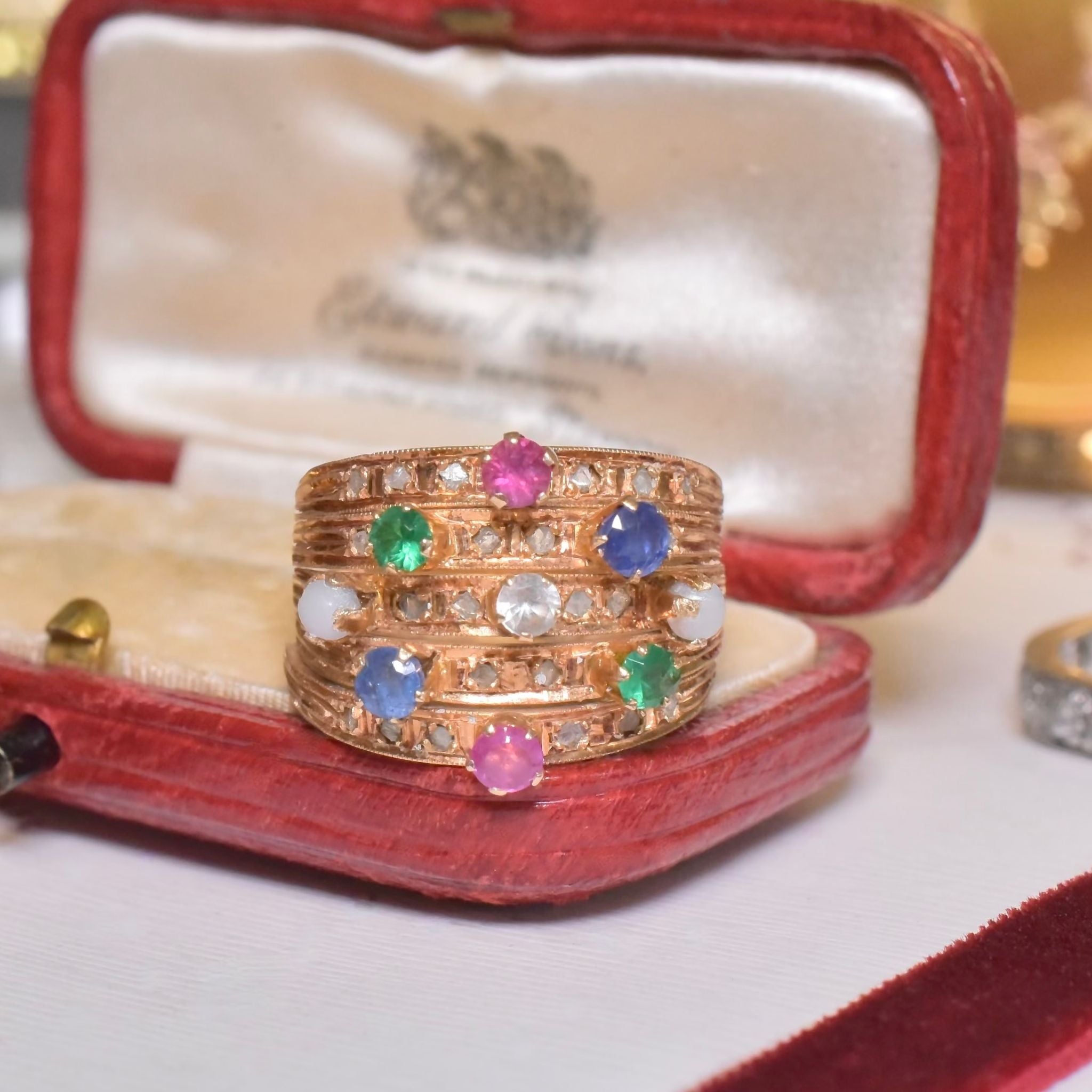 Vintage 18ct Yellow Gold Multi-Gem And Diamond ‘Harem’ Ring - Circa 1960-70’s