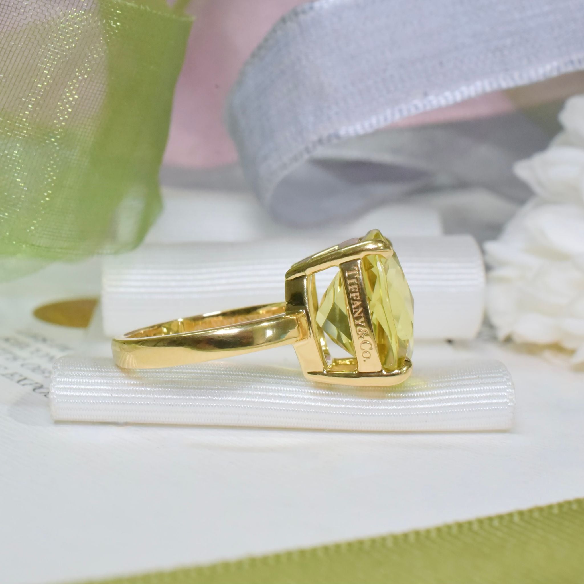 Superb Tiffany & Co. 18ct Yellow Gold ‘Sparklers’ Lemon Quartz Ring - New With Both Boxes